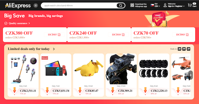 AliExpress Day 2024: Největší výprodej v roce se slevami až 70 %