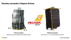 Zavazadla Pegasus Airlines 2025: Povolená hmotnost, rozměry, poplatky