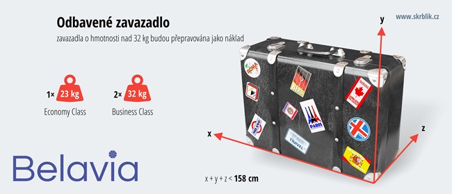 Odbavená (zapsaná) zavazadla u Belavia 2020 Odbavená (zapsaná) zavazadla u Belavia 2020