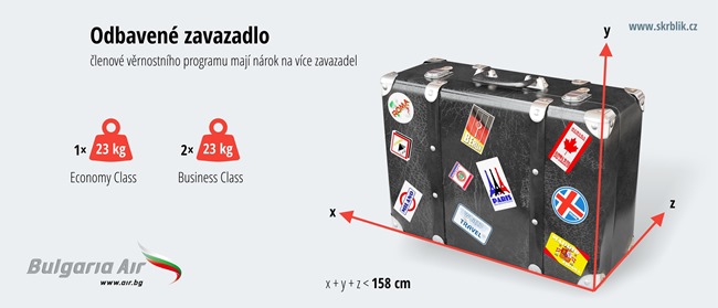 Odbavená (zapsaná) zavazadla u Bulgaria Air 2020 Odbavená (zapsaná) zavazadla u Bulgaria Air 2020